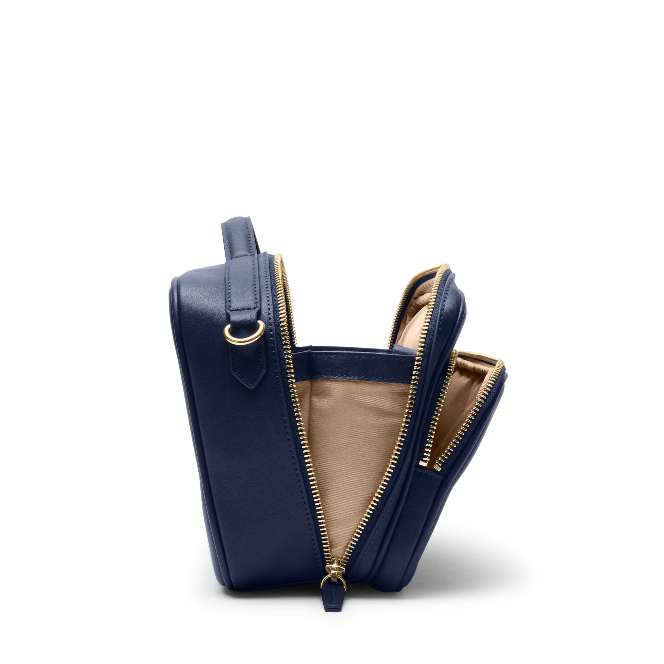 63 Leathers （ロクサンレザーズ）ボディバッグ 濃紺 Leather Square Lockable Purse – Hiding Hilda, LLC