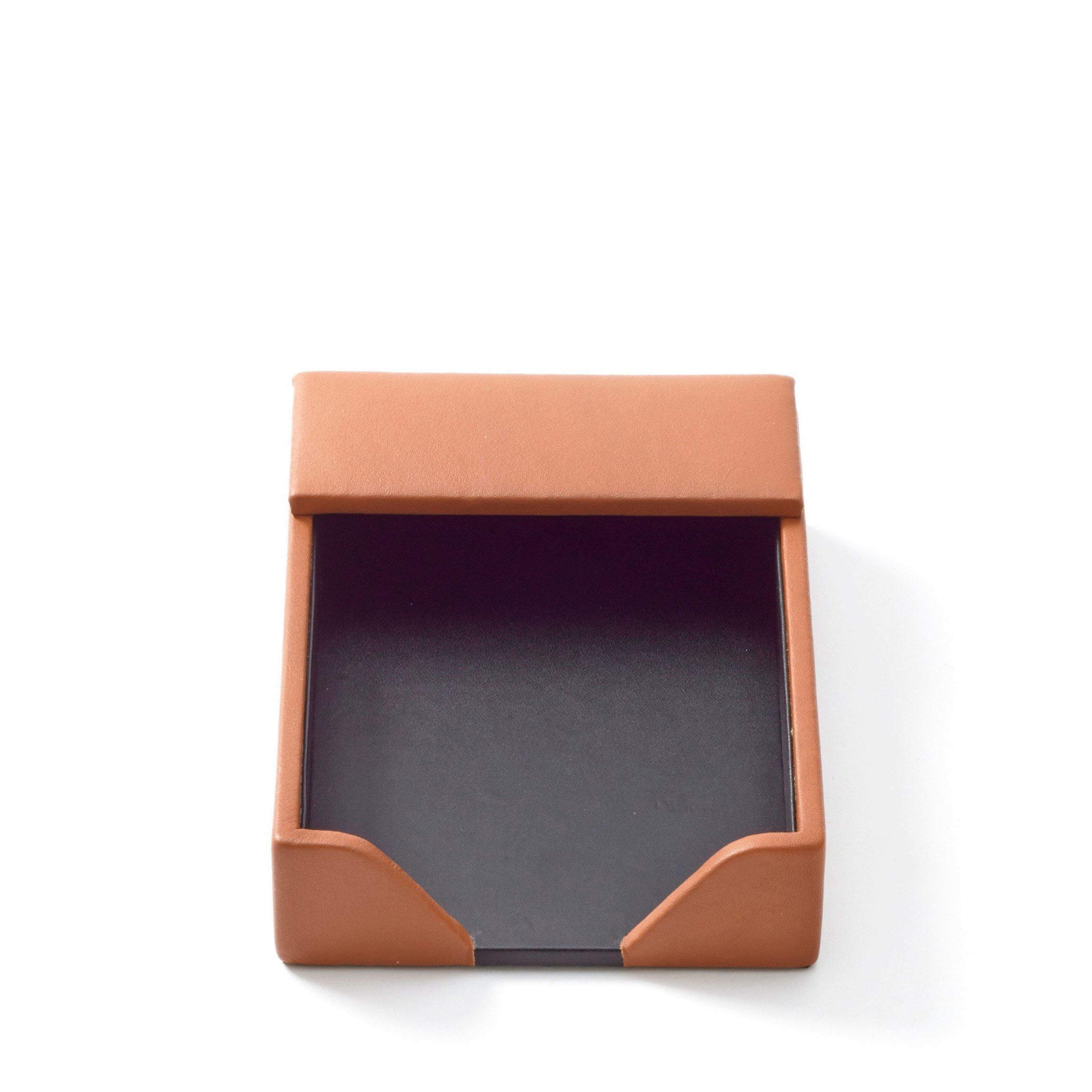 2 Pieces Pu Leather Sticky Note Holder With Lid Cover