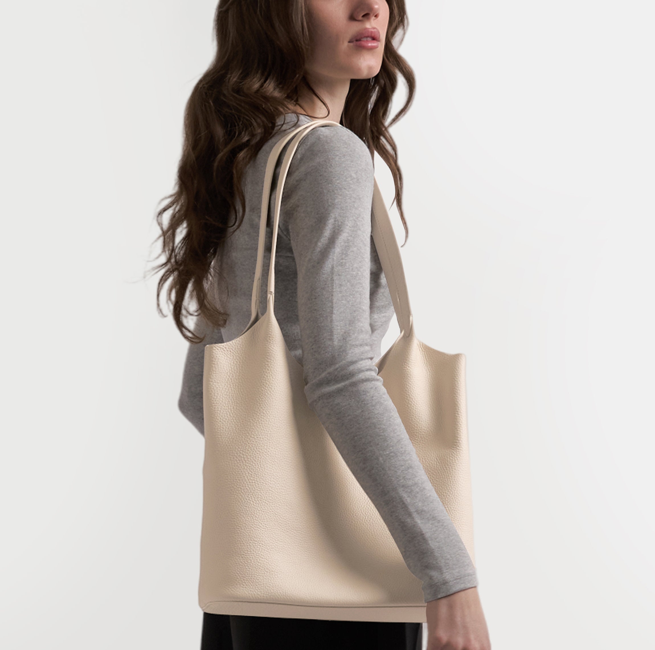 バッグ mia Mia Large Shopper Tote | Full Grain Leather Sand – Leatherology