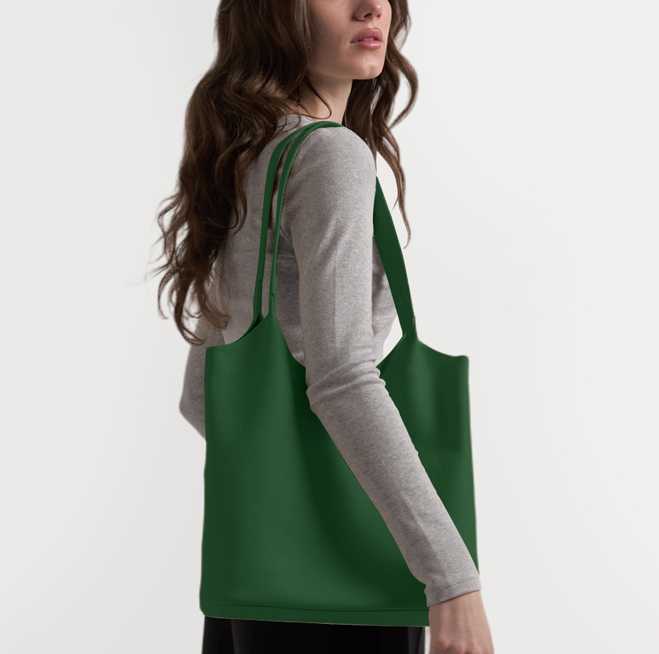 Mia Large Shopper Tote | Full Grain Leather Fairway Green 