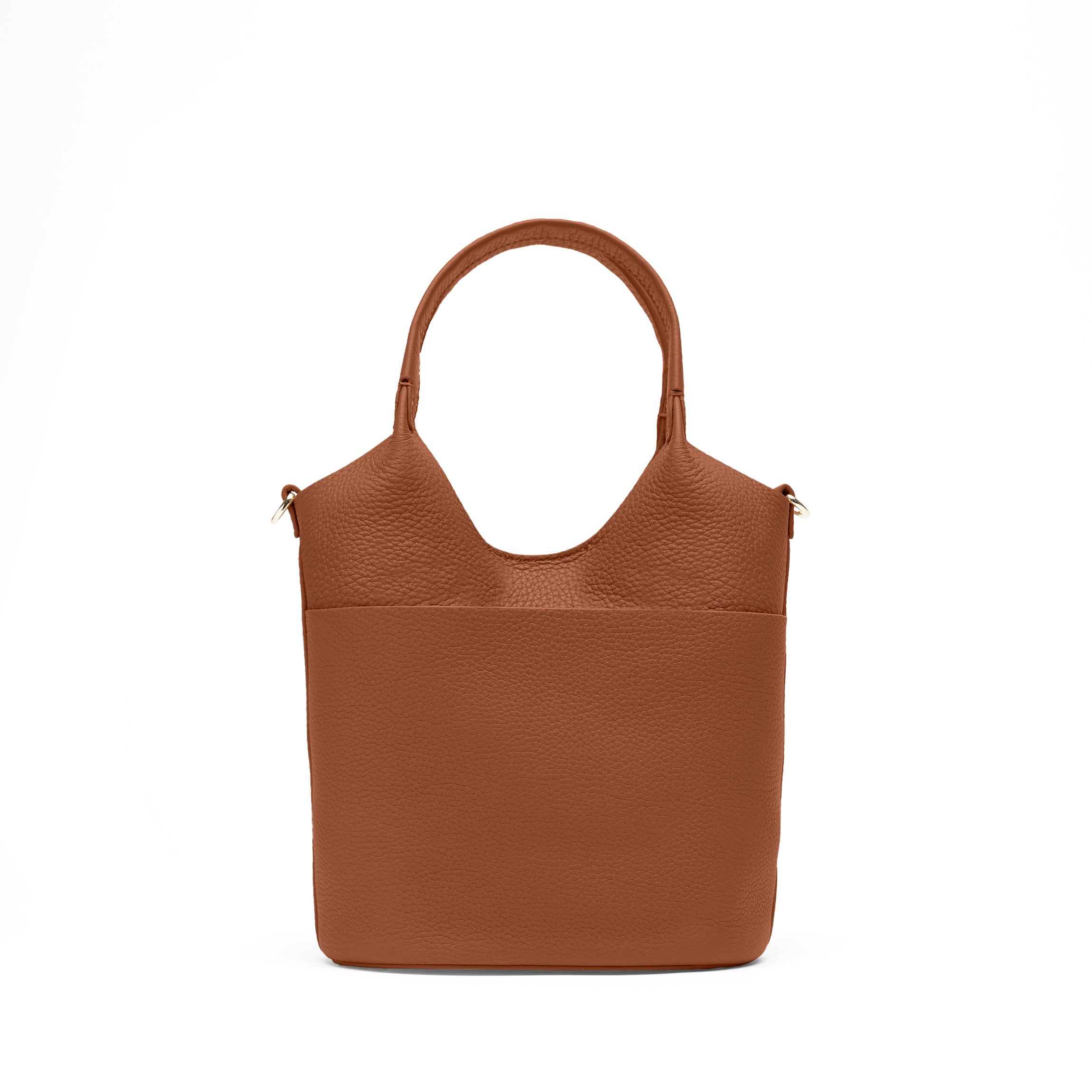 Women's Full Grain Leather Tote Bag - Large Bucket Bag Shoulder Satchel In Tan Brown