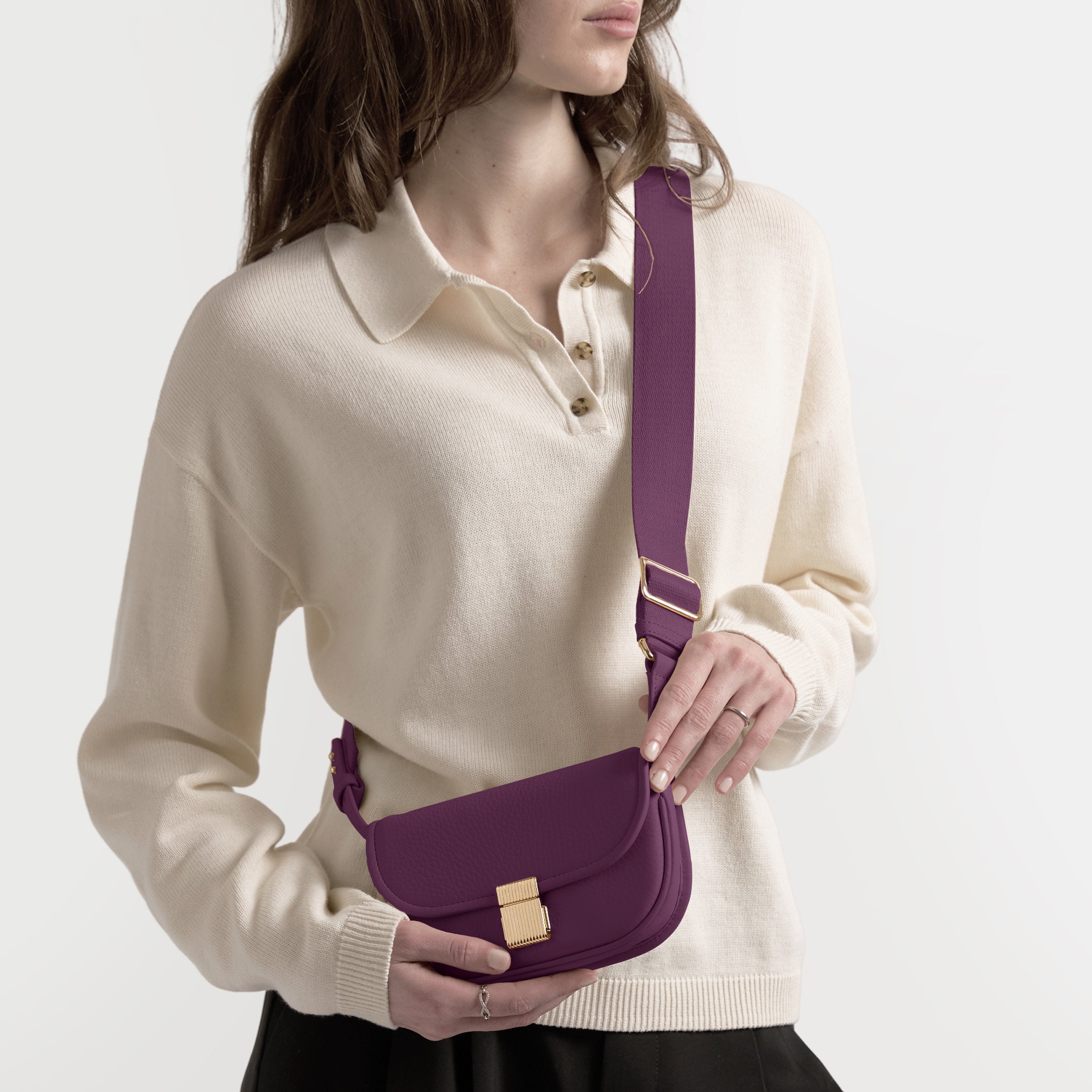 brass plum mini backpack Gemini Convertible Tote By White Elm | | Blush Pearl Lining it features sumptuous curves Vera Bradley Leather Mini Backpack