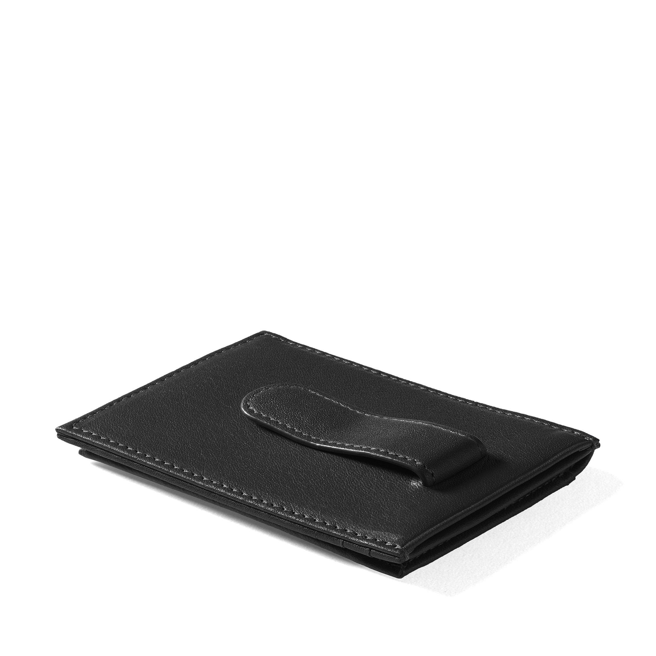 Money Clip Card Holder | Full grain leather, minimalist wallet alternative,  Leatherology Black Onyx