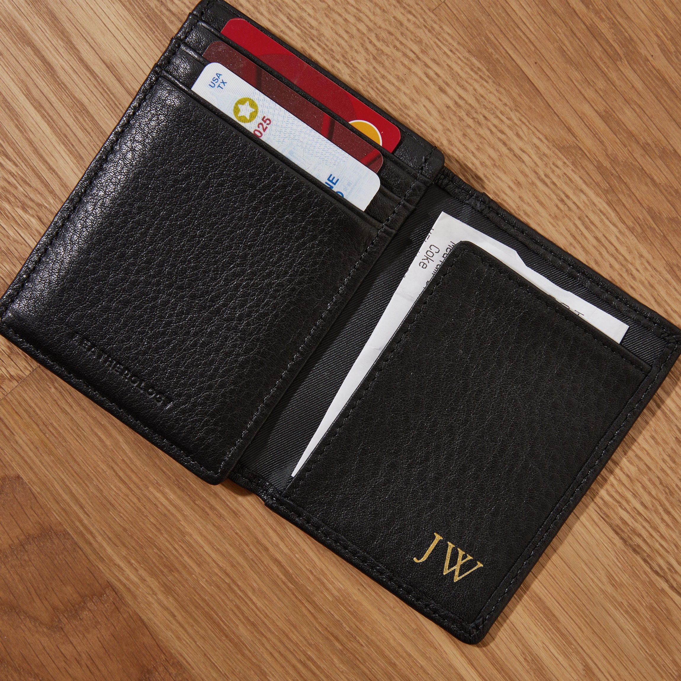 Money Clip Card Holder Full grain leather, minimalist wallet