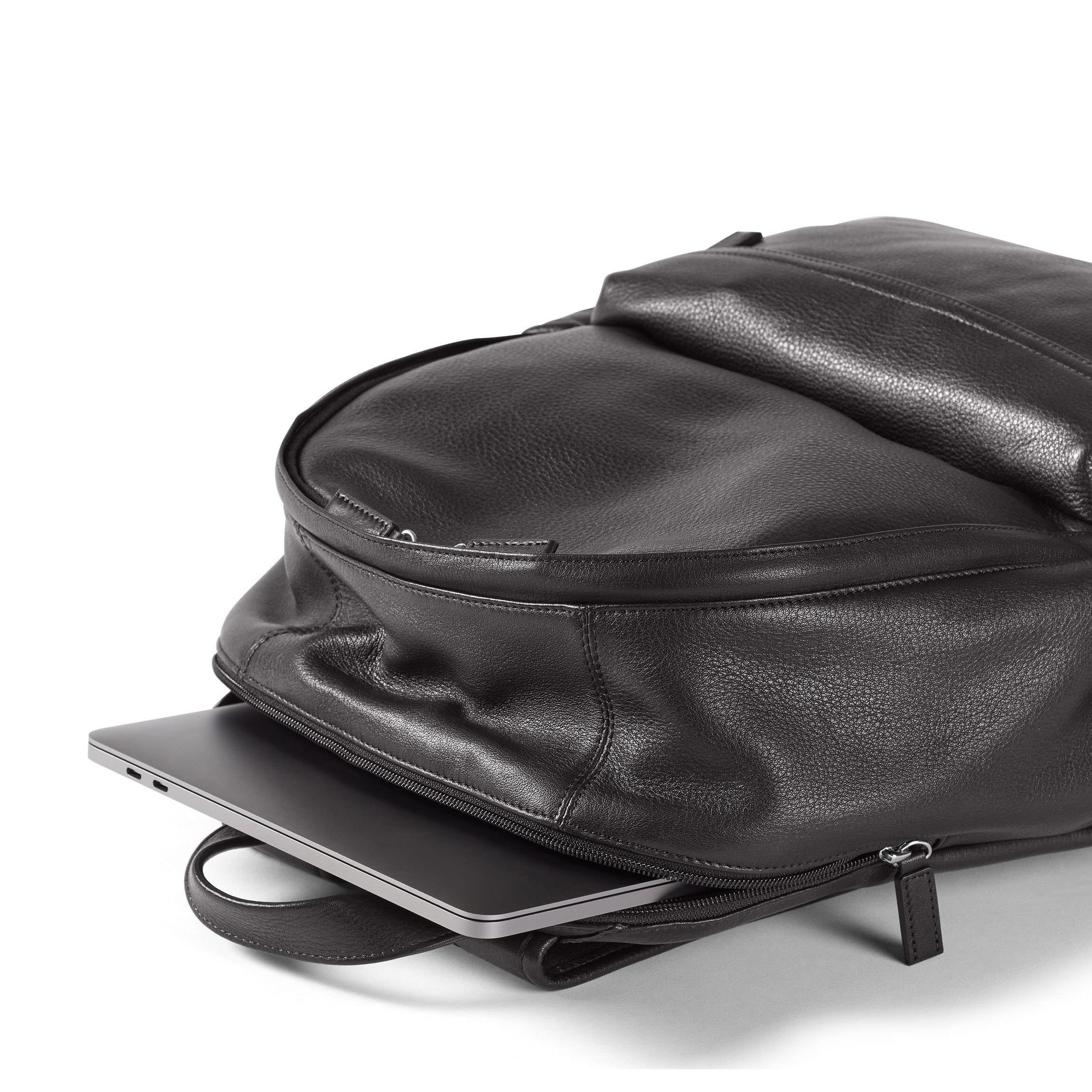 asos premium leather backpack with zip detail Parker Backpack