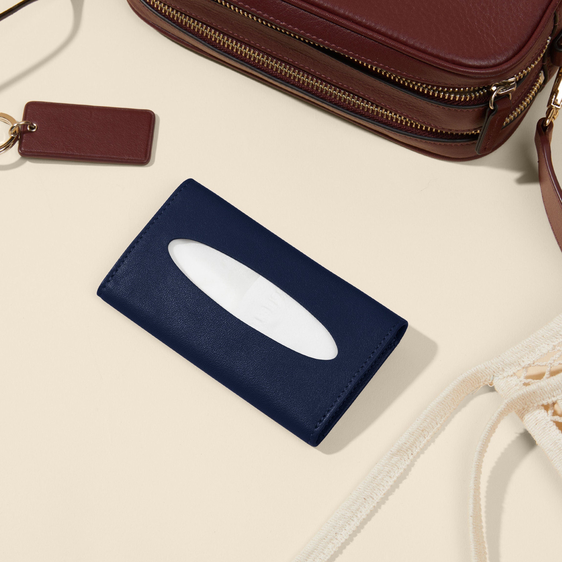 Pocket Tissue Holder | Full Grain Leather, Stylish Essentials Case