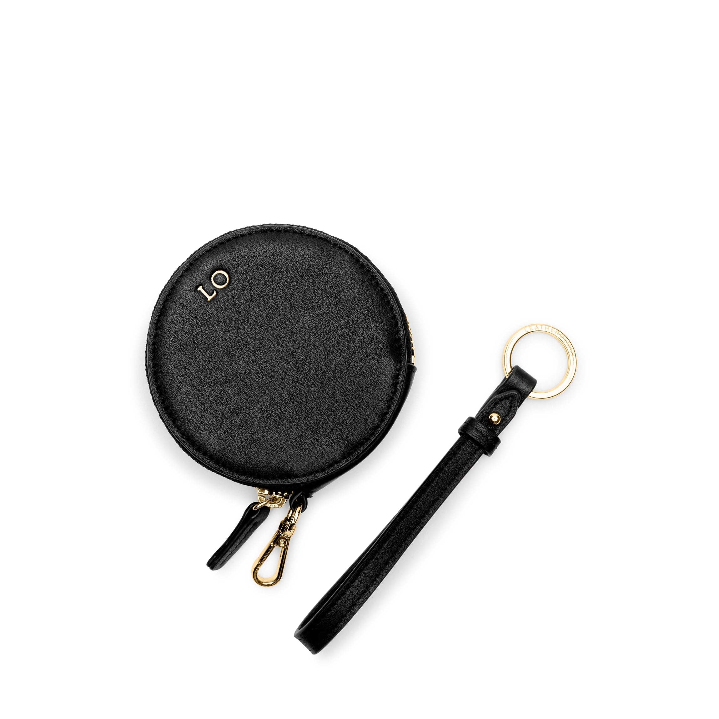 Portable Wristlet Round Pouch | Full grain leather, compact carry