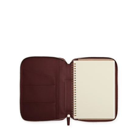 A5 Zippered Spiral Journal | Full grain leather, sleek notebook