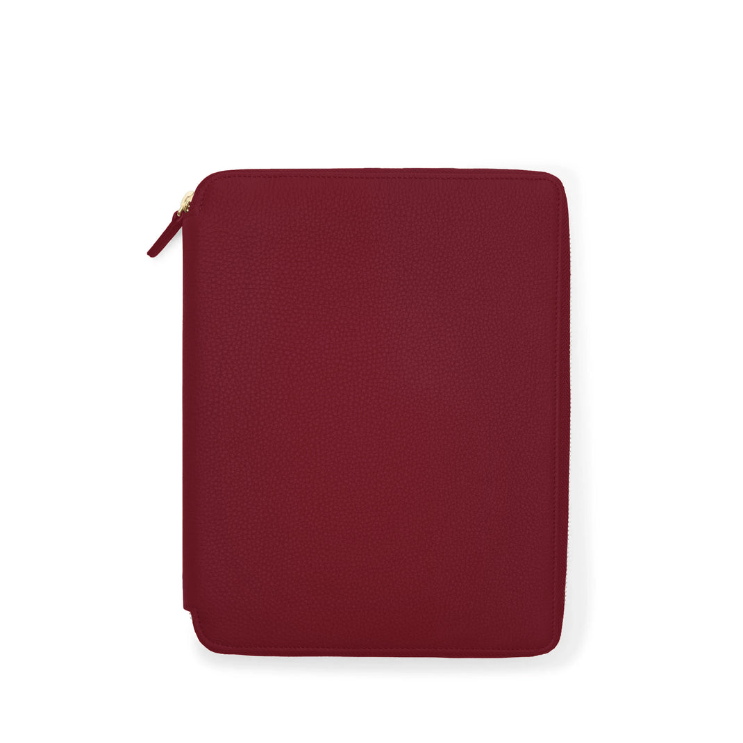 B5 Composition Zippered Spiral Journal Garnet Red