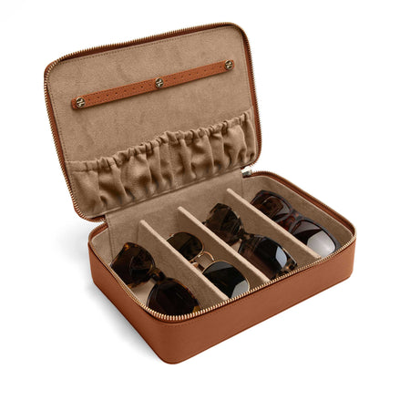 Multi Sunglass Zip Case | Full grain leather, organized eyewear