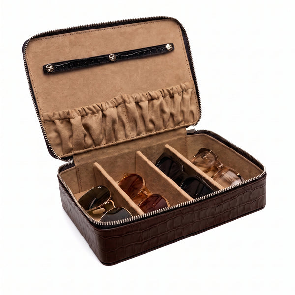 Multi Sunglass Zip Case | Full Grain Leather, Organized Eyewear