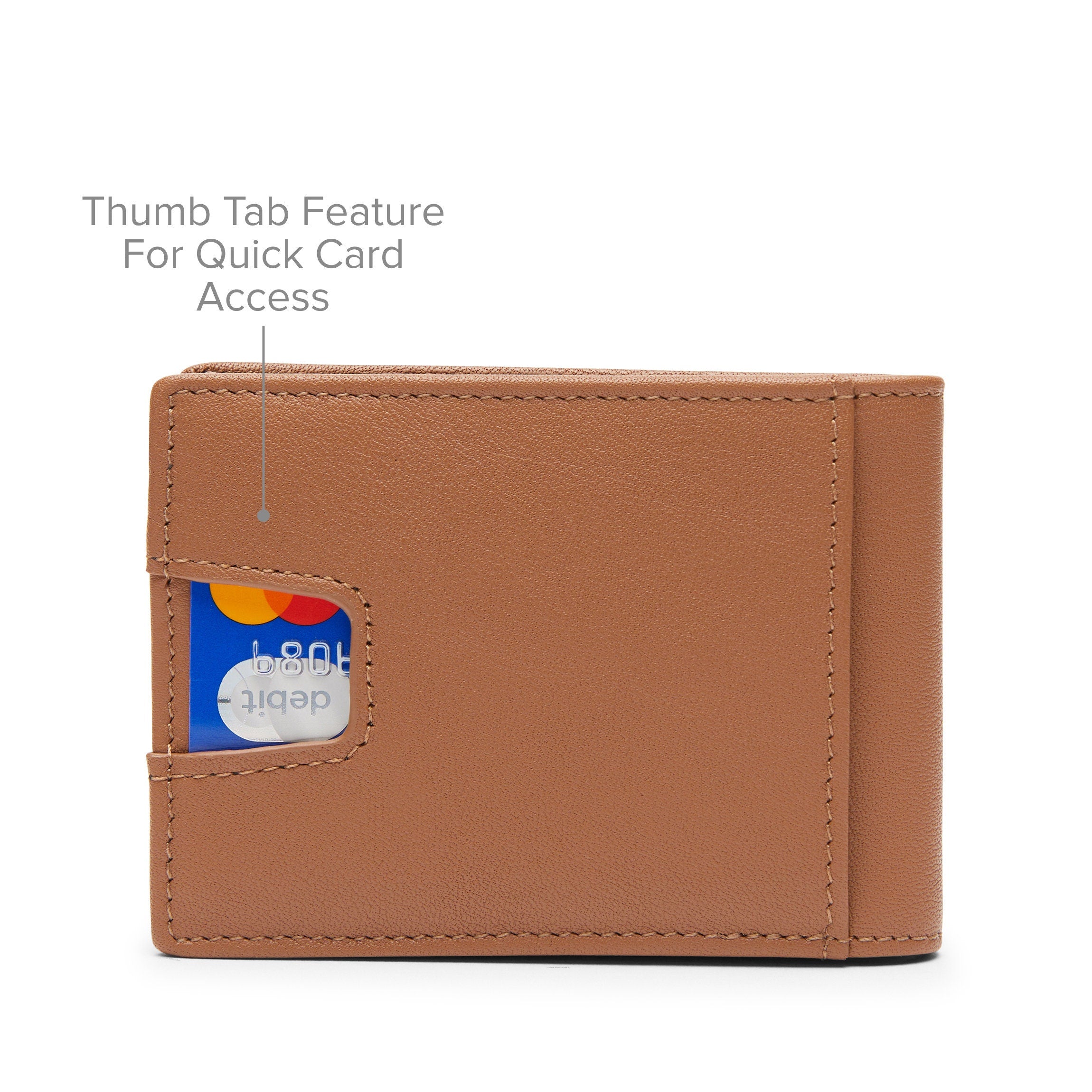 Slim 3 Pocket Leather Wallet - Minimalist Card Holder, Vegetable Tanned Leather, Handmade, Fits Cards & ID