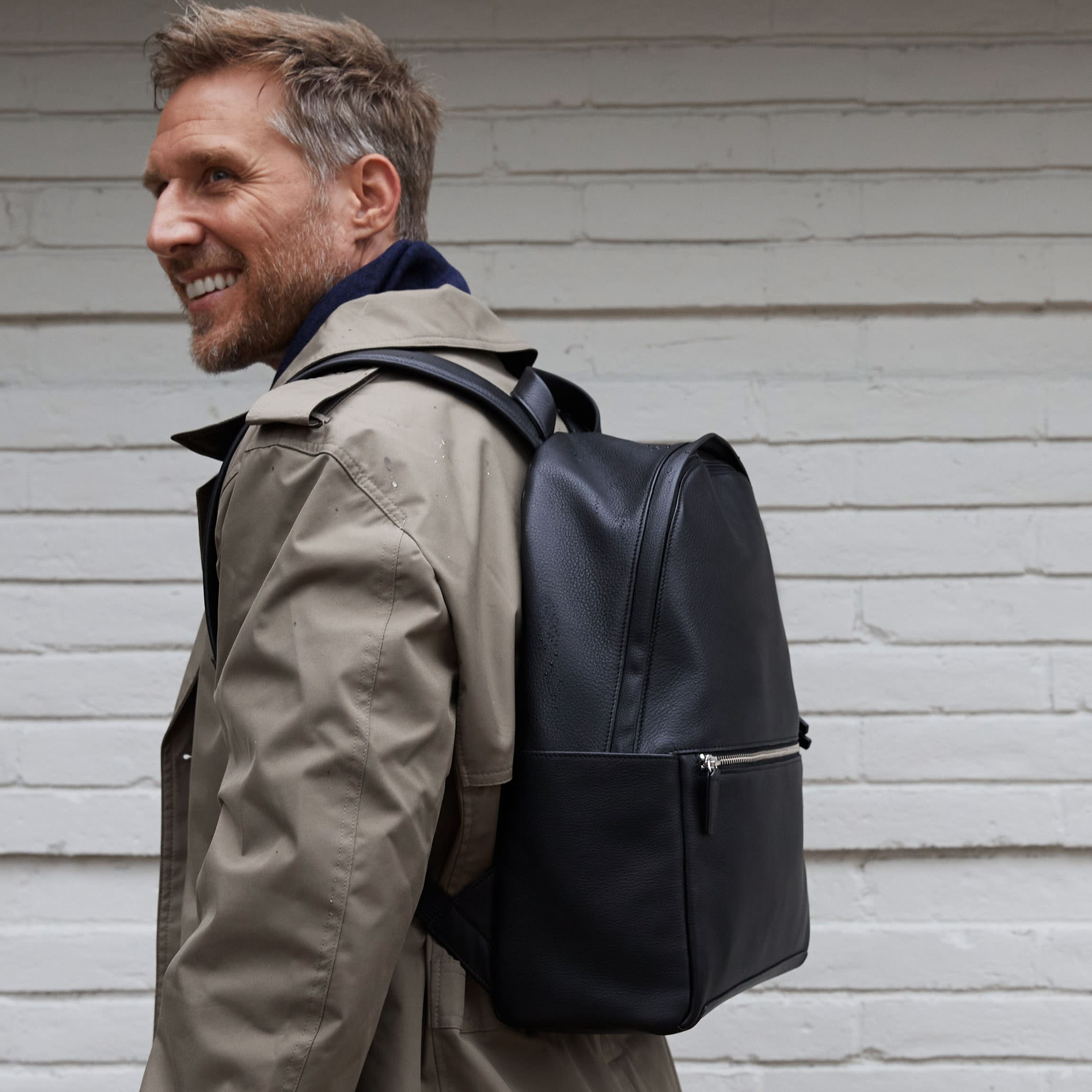 black calf leather backpack men Sloan Backpack