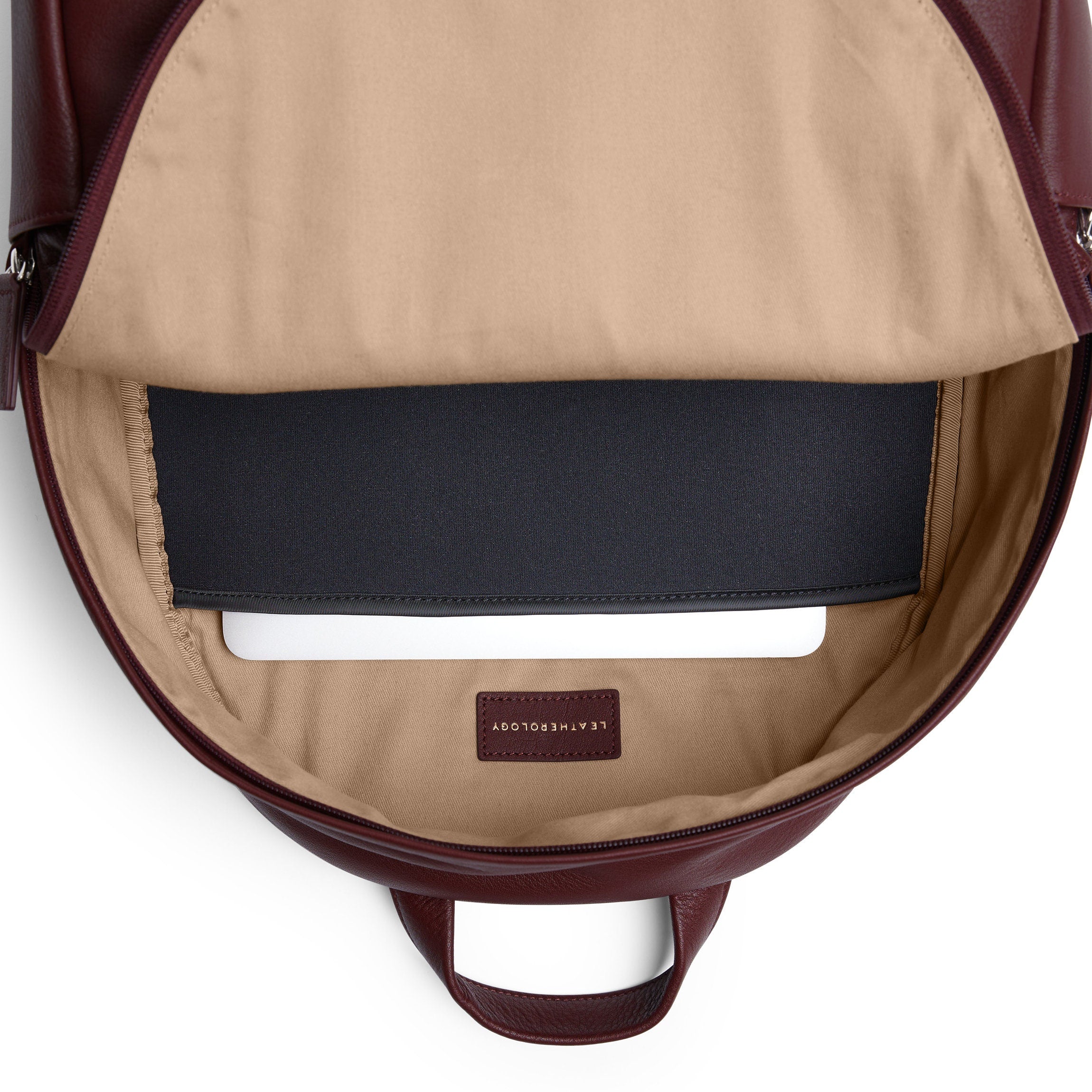 burgundy leather rectangular backpack Sloan Backpack