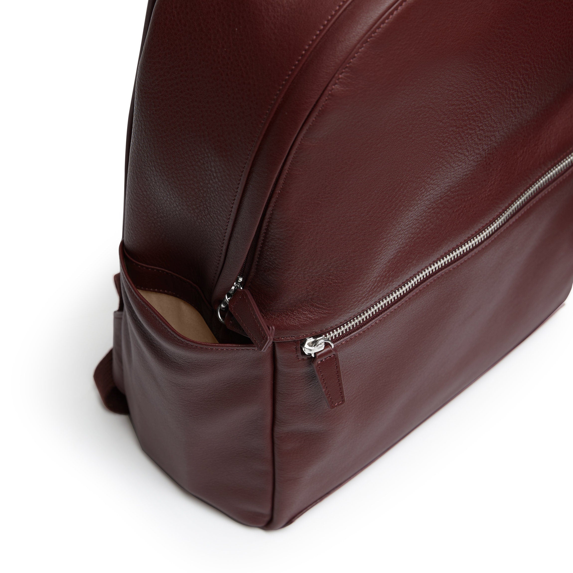burgundy leather rectangular backpack Sloan Backpack