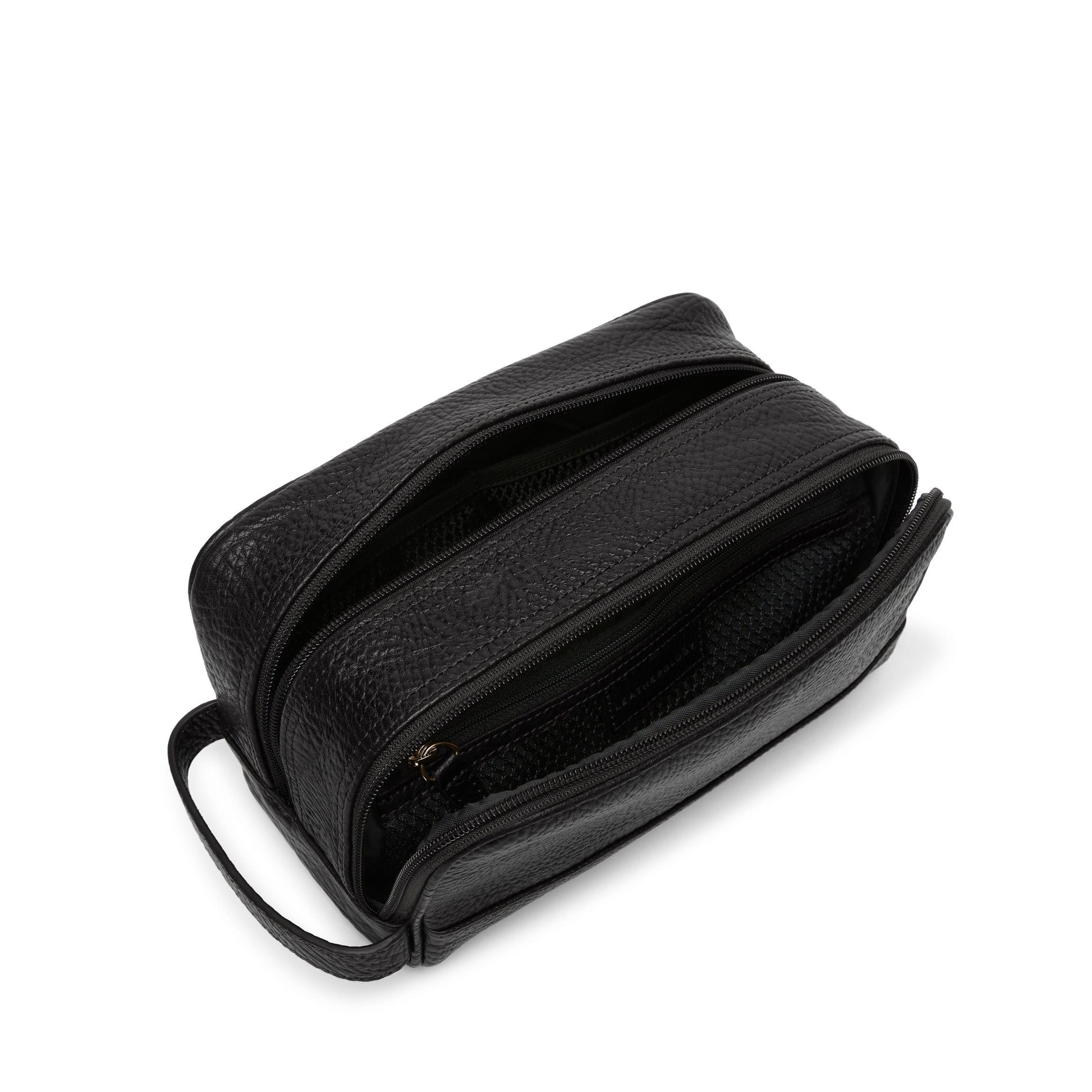 Small Double Zip Toiletry Bag | Full grain leather, compact