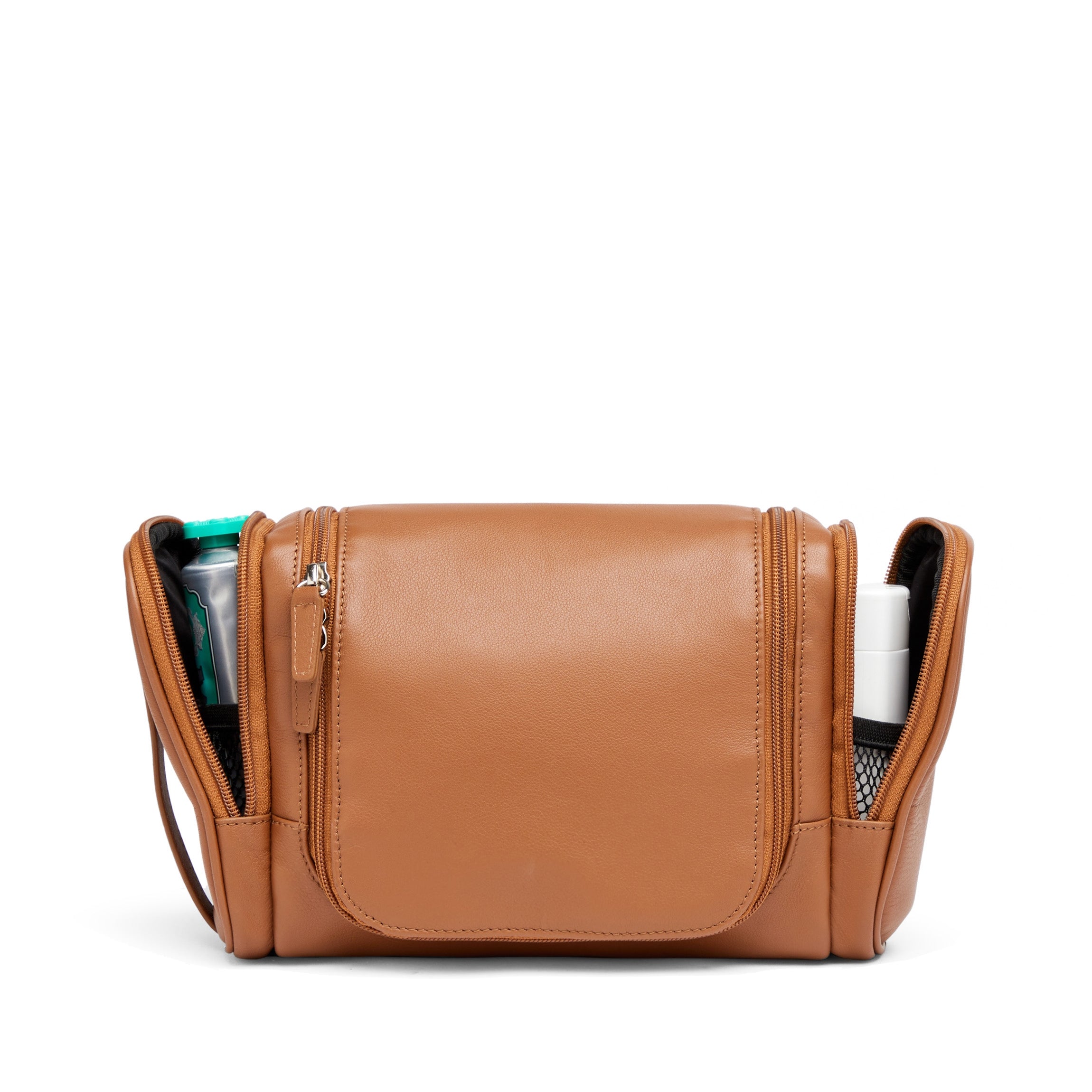 Small Hanging Toiletry Kit Full Grain Leather Cognac – Leatherology