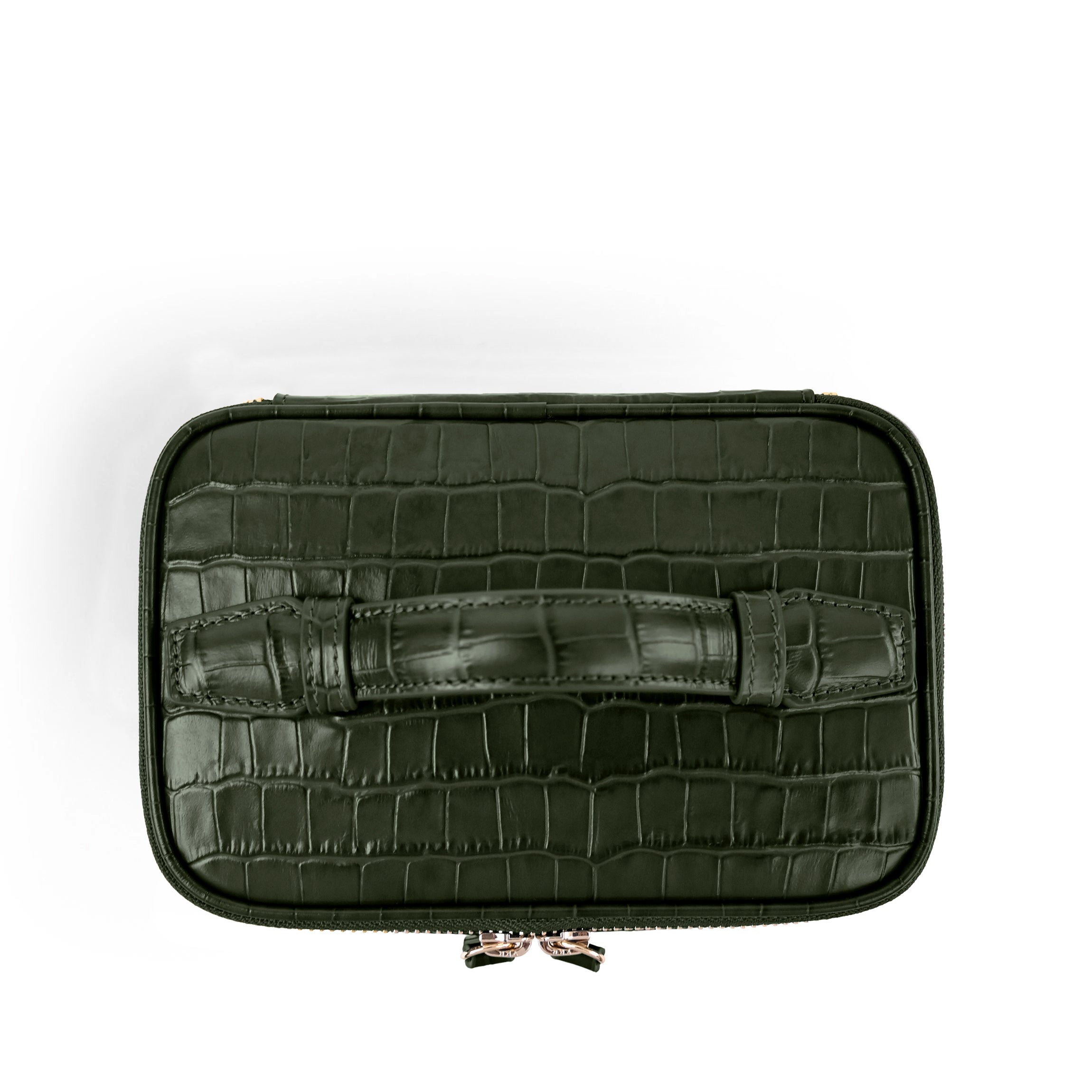 Small Train Case | Full grain leather, compact beauty organizer