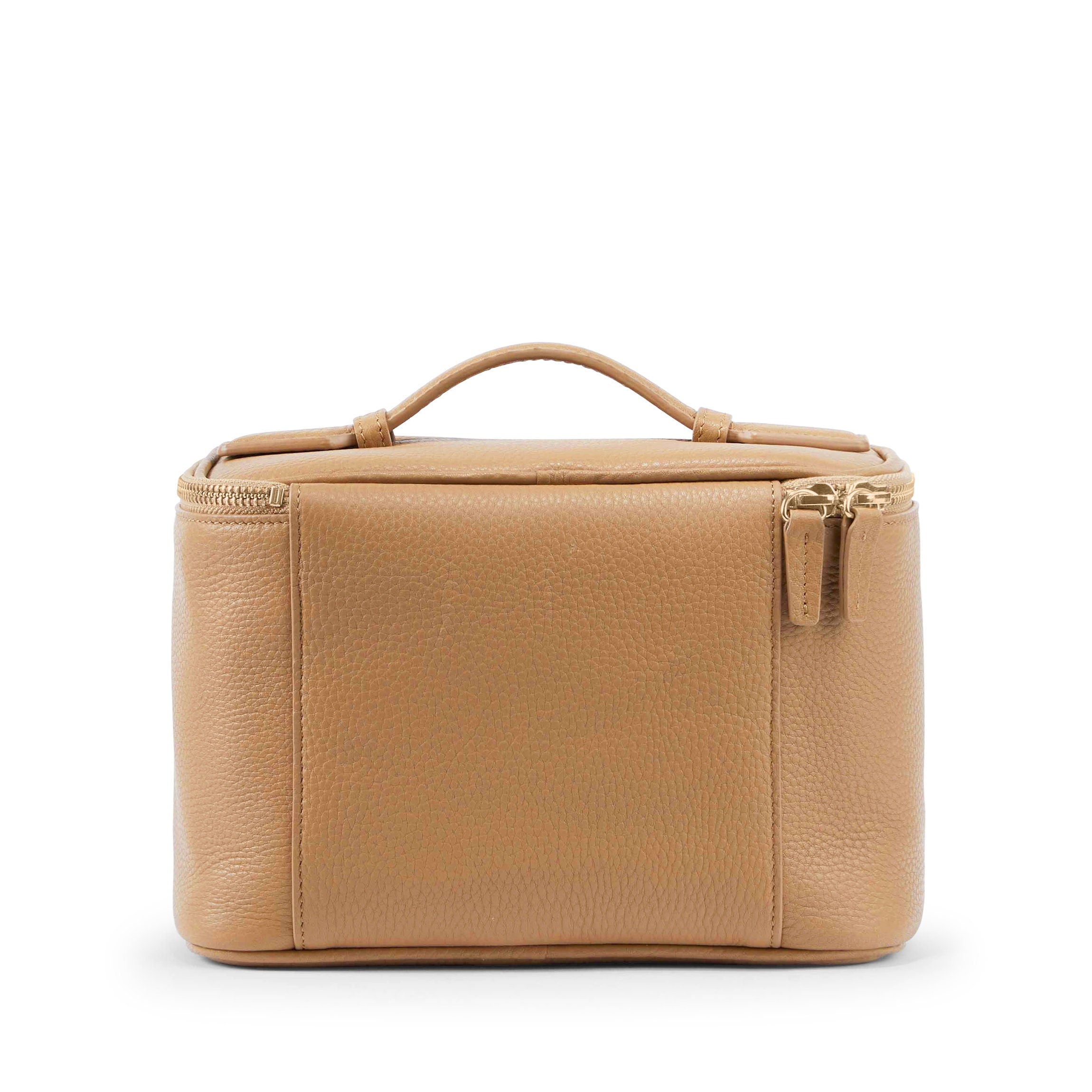 Small Train Case Full grain leather, compact beauty organizer