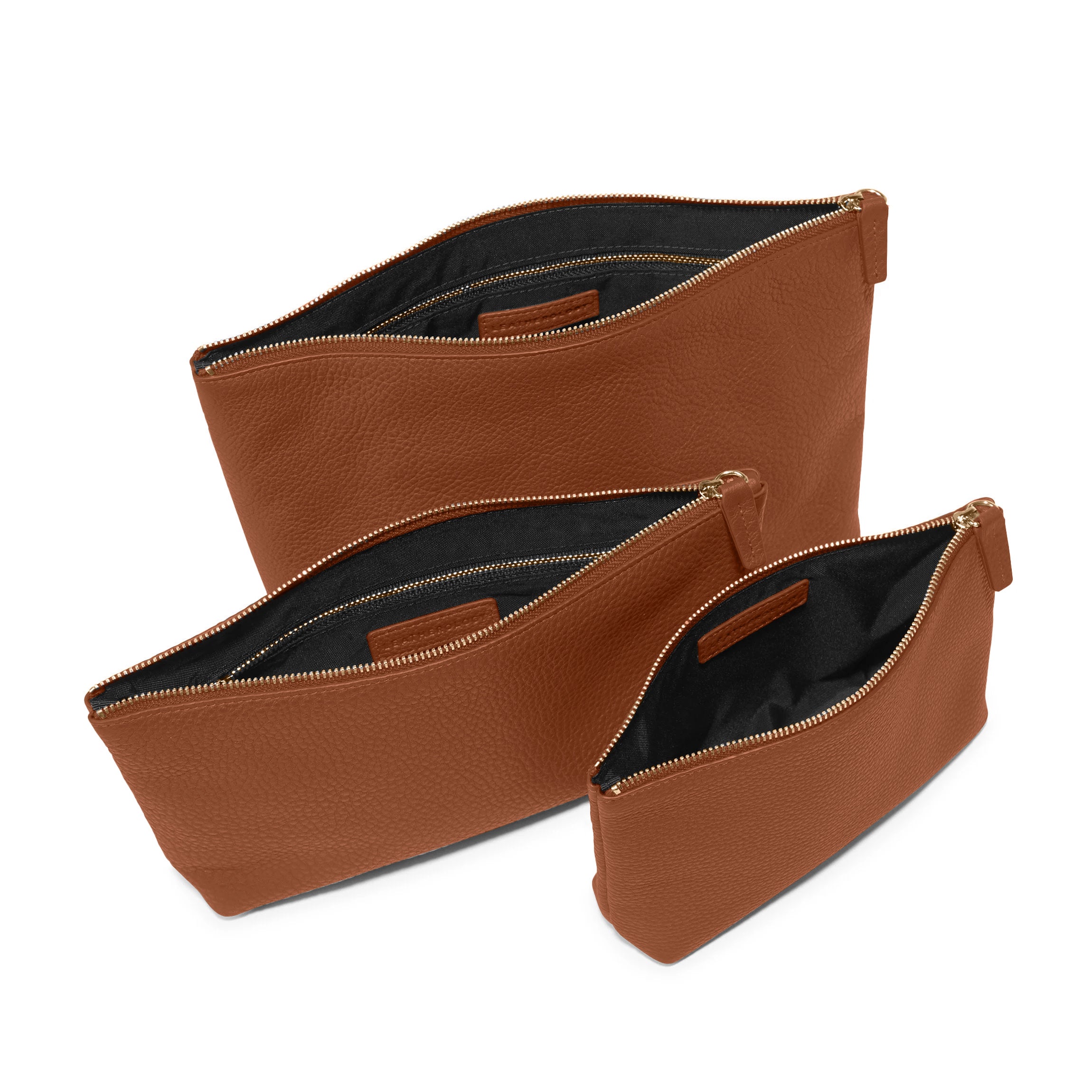 Standing Pouch Trio | Full grain leather, multipurpose storage