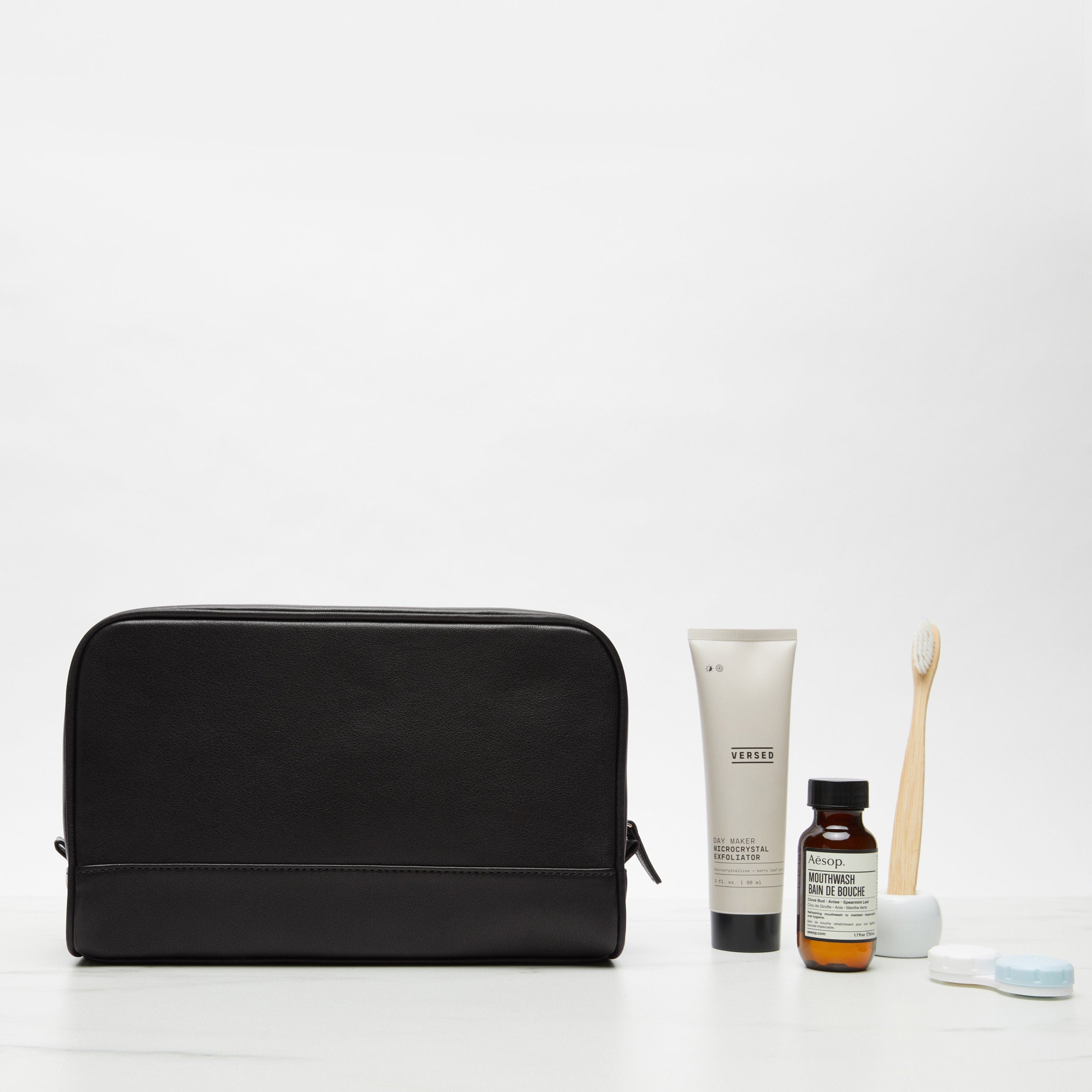Top Zip Toiletry Bag | Full Grain Leather, Essential Travel