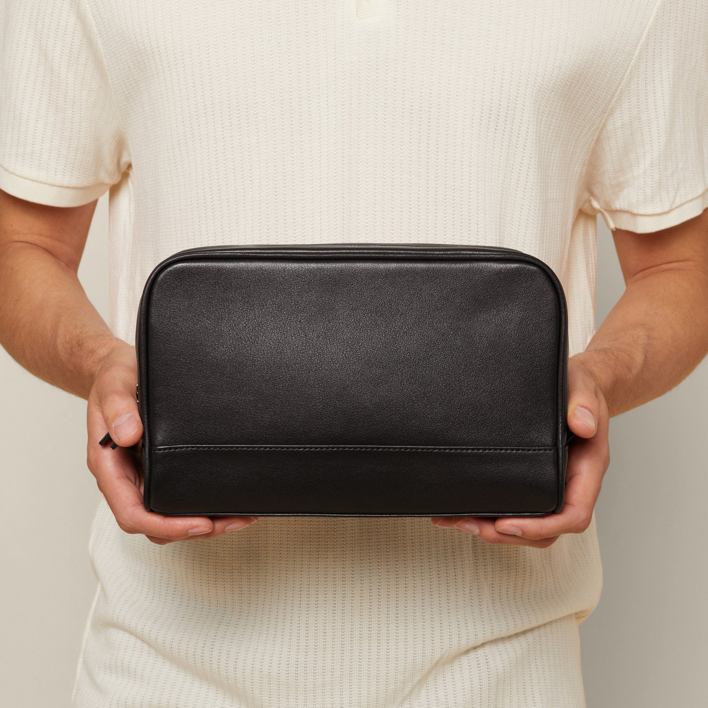 Top Zip Toiletry Bag | Full grain leather, essential travel
