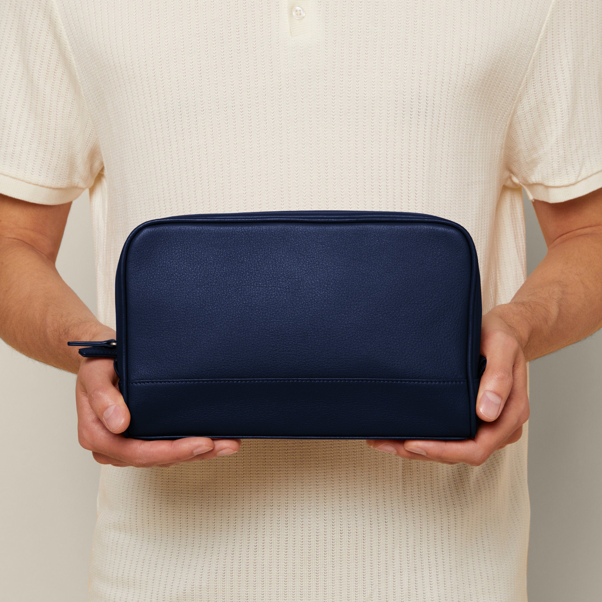 Top Zip Toiletry Bag | Full grain leather, essential travel