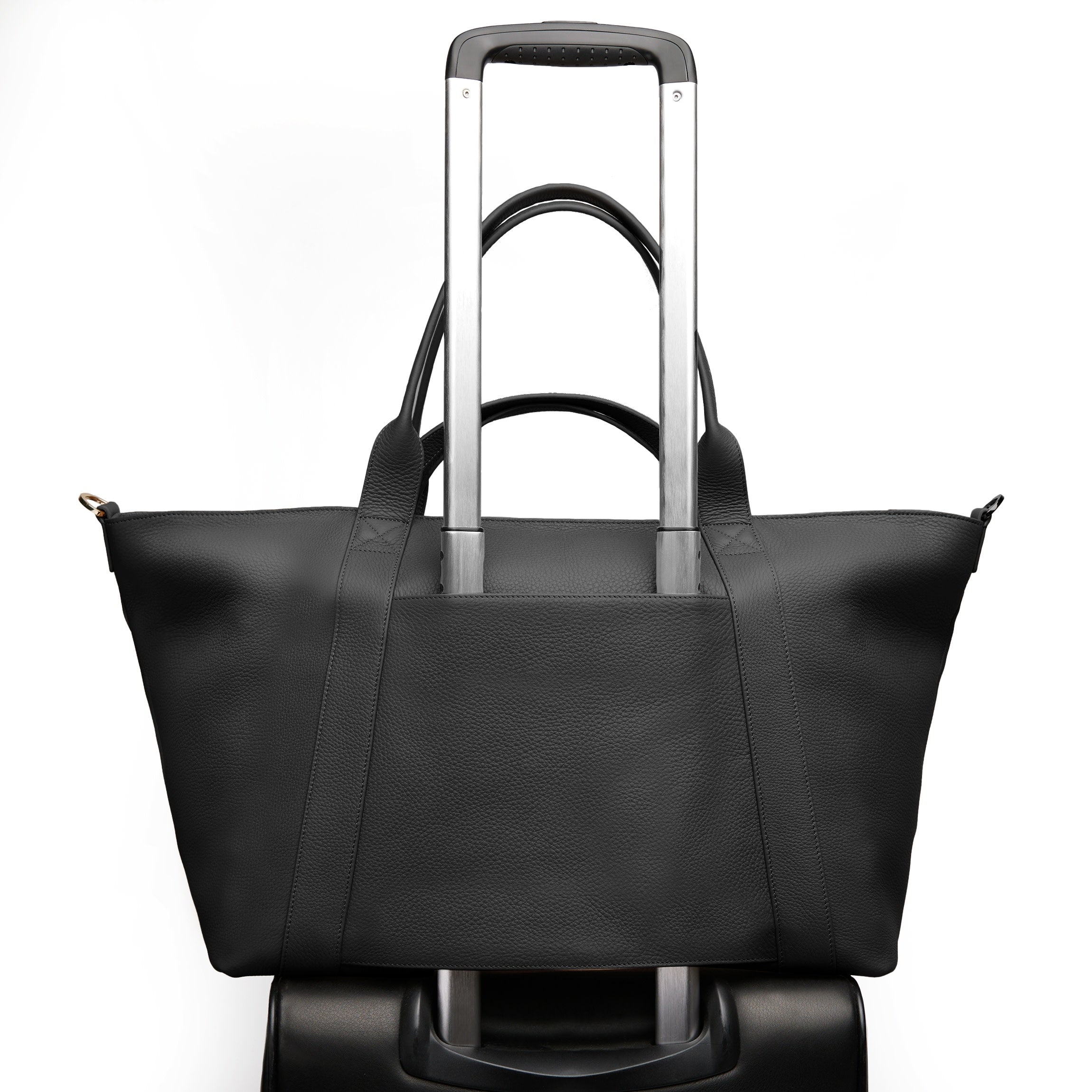 Transit Travel Tote | Full Grain Leather Black Pebble – Leatherology