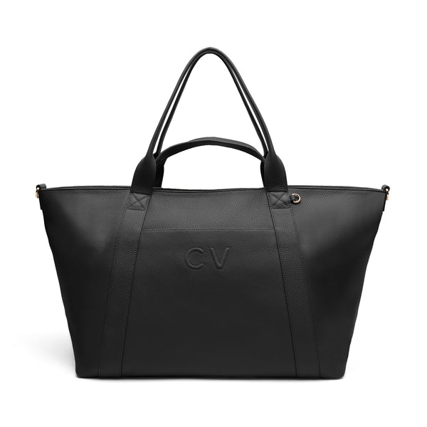 designer tote bag travel Transit - Spacious Travel bag, Trolley sleeve - Black Pebble EXTRA EXTRA HEAVY Ultra premium materials leading Bondka 19.5