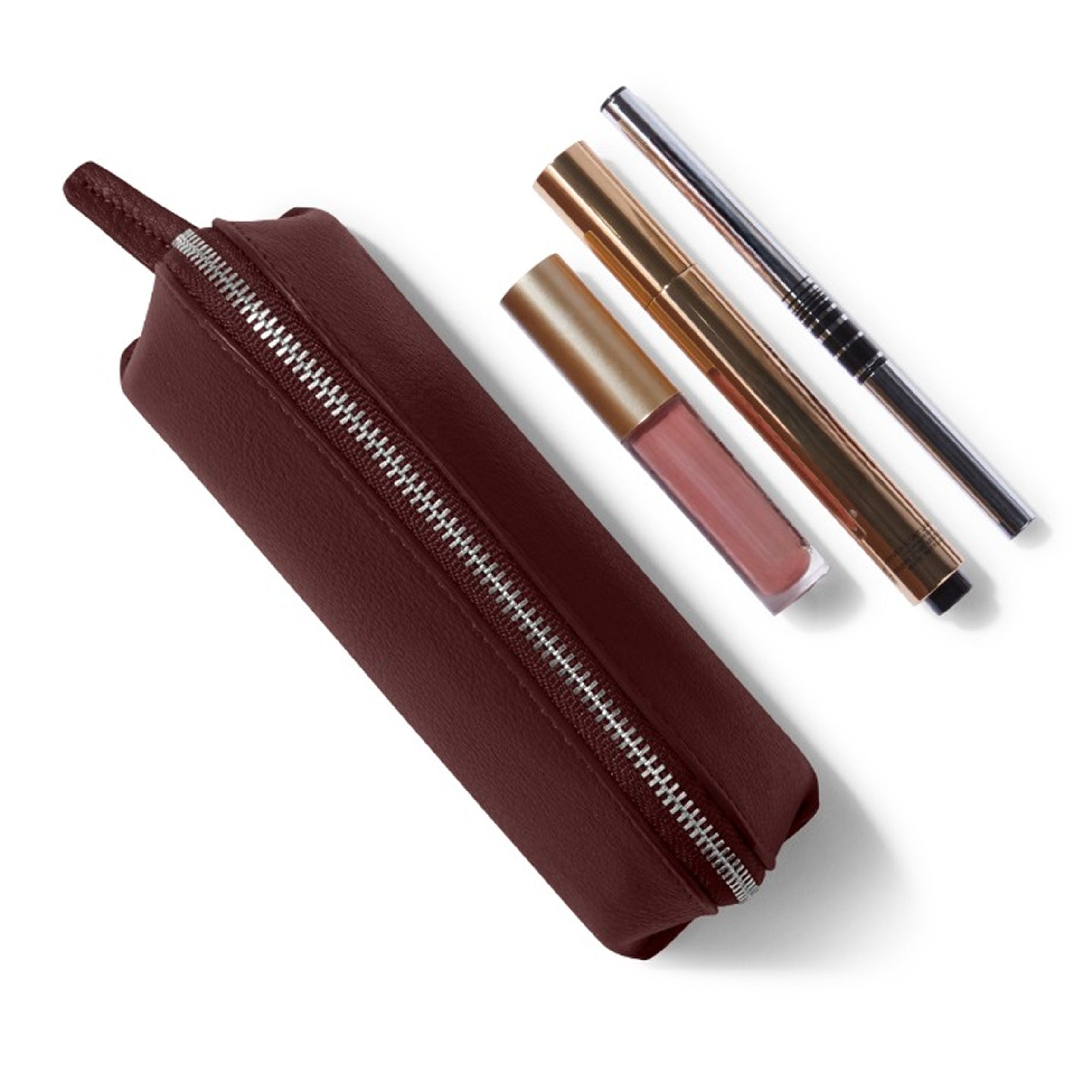 Travel Makeup Pouch | Full grain leather, portable beauty storage