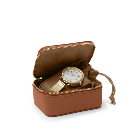 Travel Watch Box | Full grain leather, secure watch storage