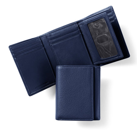Kaoyorinakami leather wallet ブルー Trifold with Card Wallet | Full grain leather, versatile and