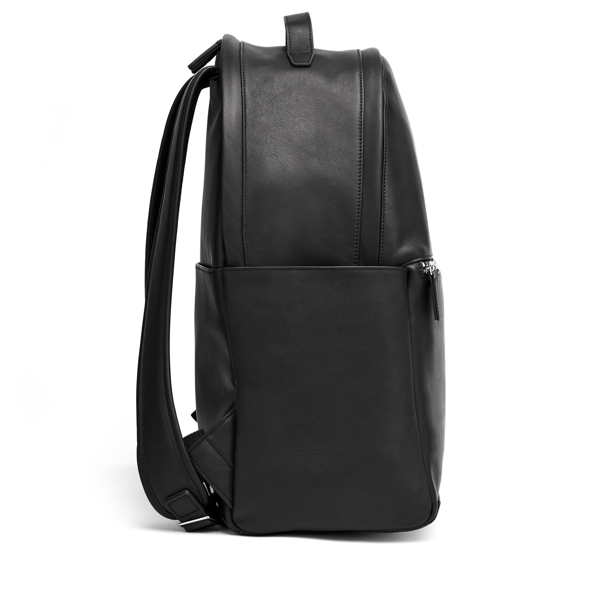 Sloan Large Backpack - Functional Travel, Full Grain Leather, Added Trolley Sleeve - Black Onyx