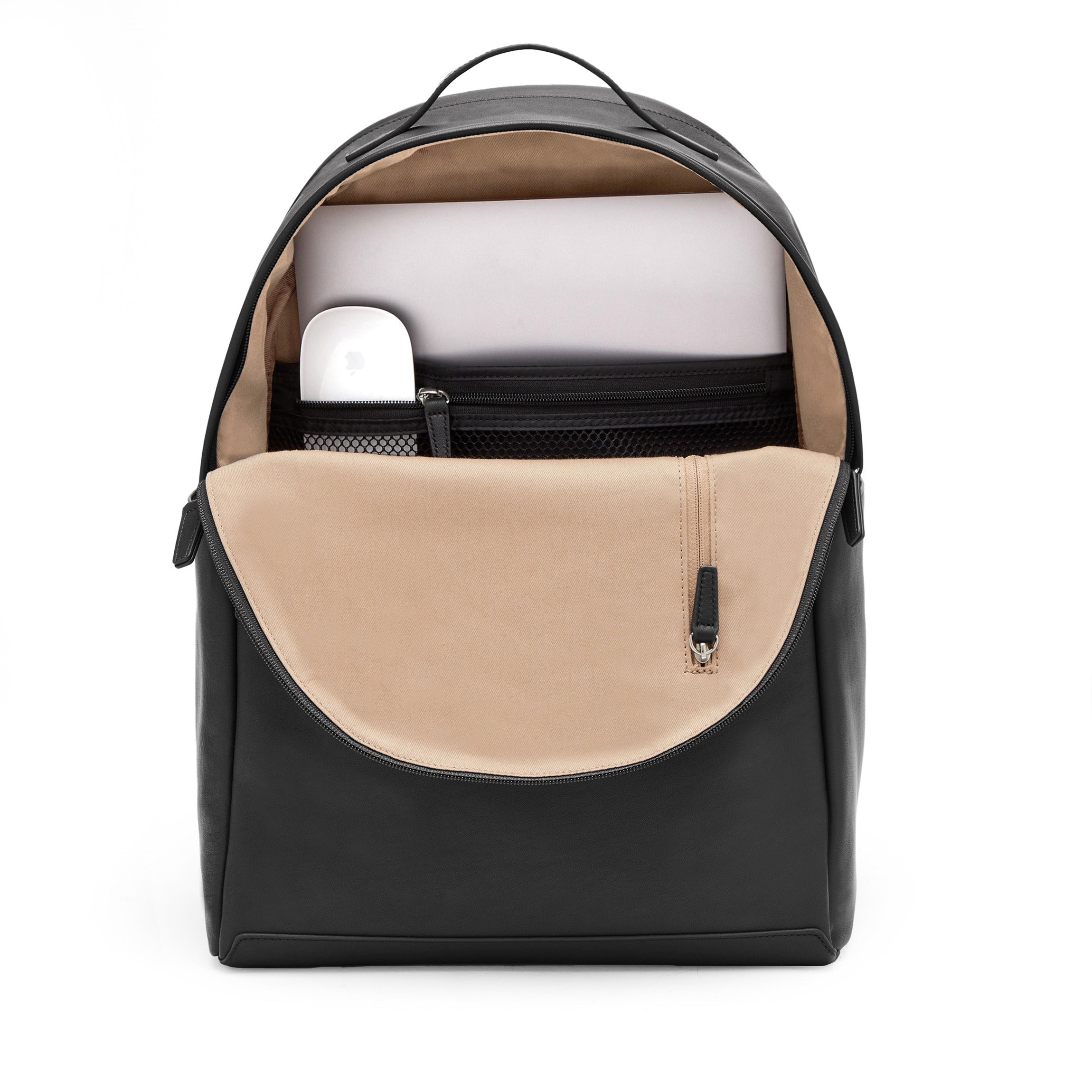 black big leather backpack Sloan Large Backpack