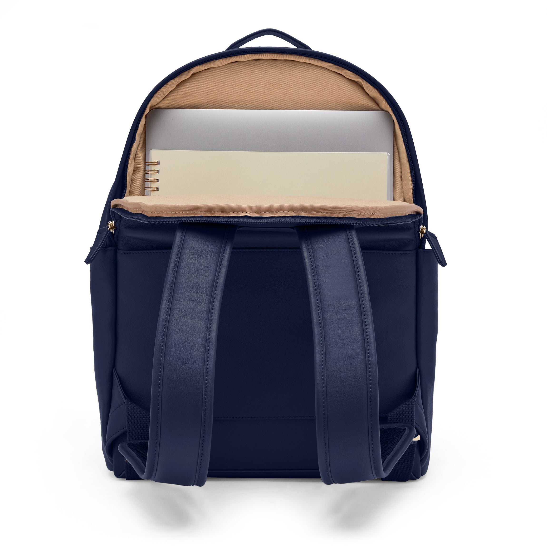 canvas leather backpack blue Sloan Large Backpack
