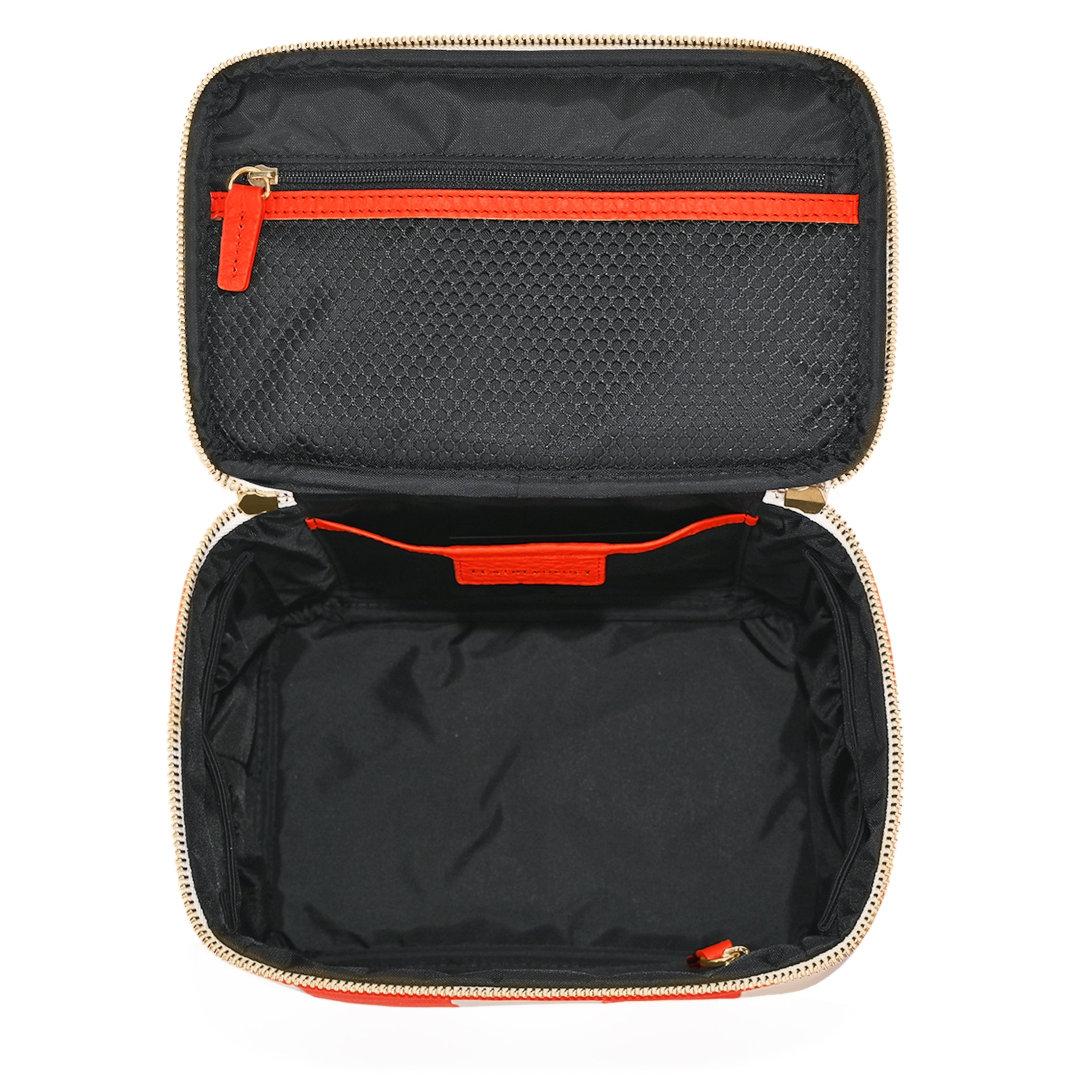 Medium Train Case Clementine/Sand Stripe