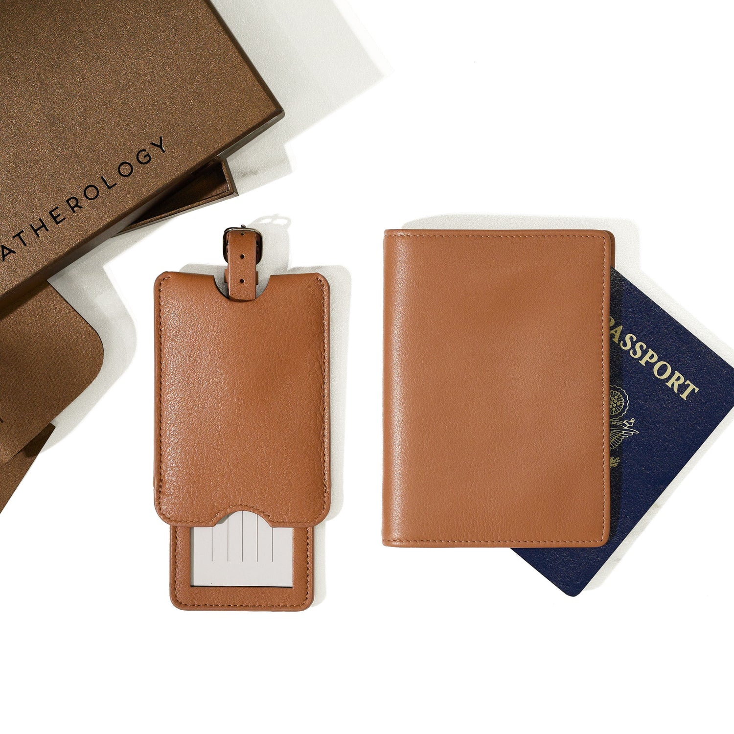 1-new-Deluxe-Passport-Cover-Luggage-Tag-Set-Tan-P18-229