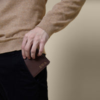 Bifold Wallet with Flap Brown