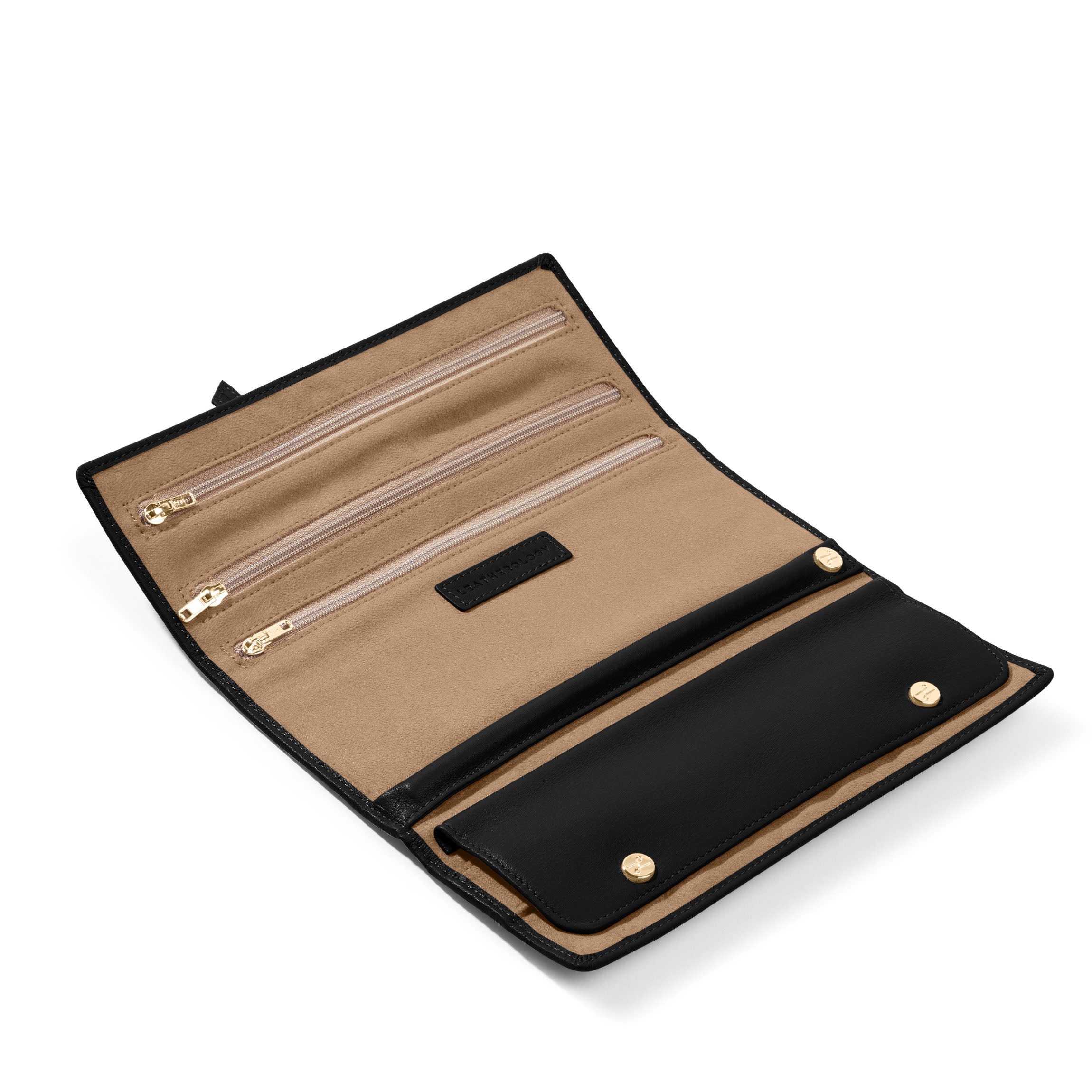 Buckled Jewelry Roll | Full Grain Leather, Secure Travel Storage