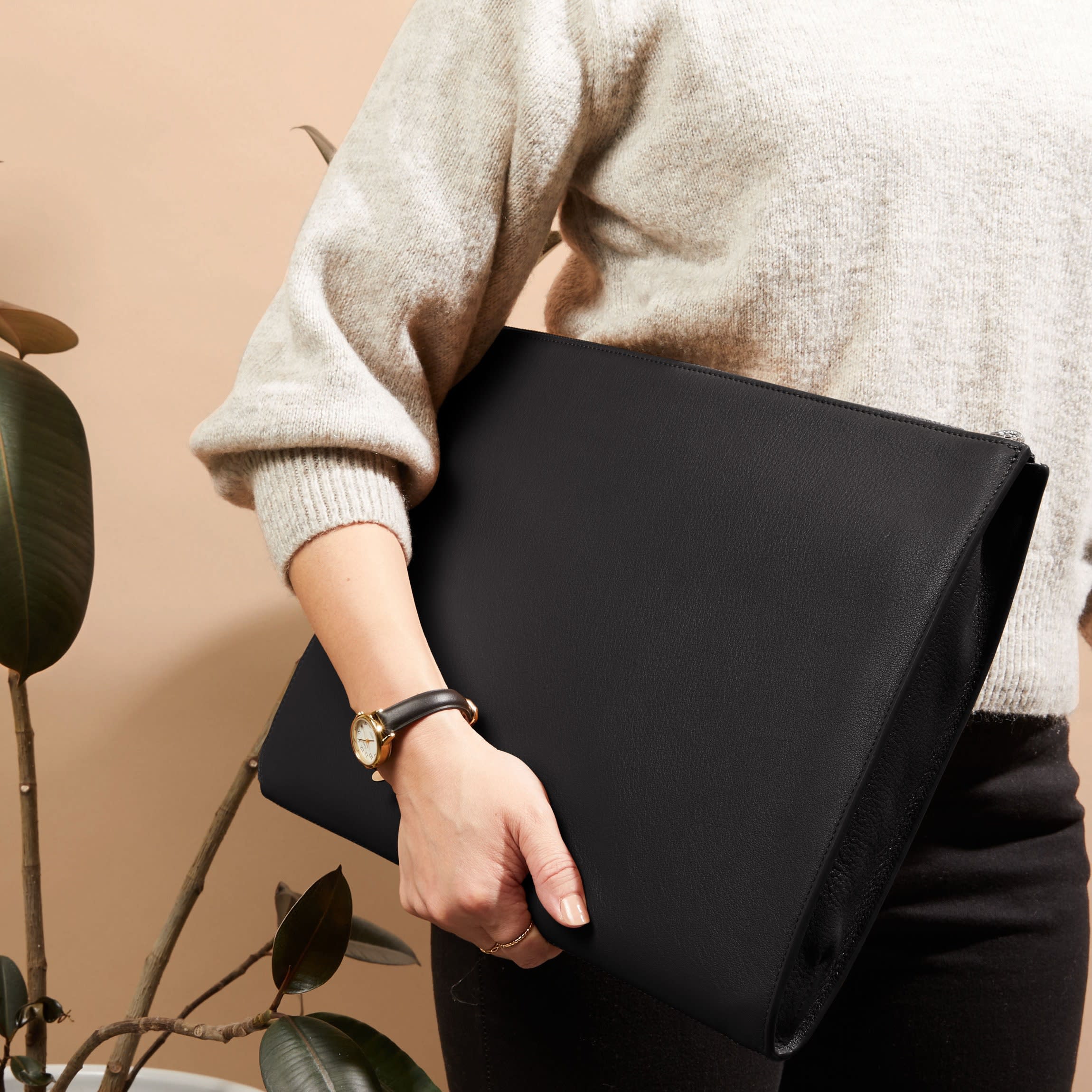 Gusseted Document and Laptop Holder | Full grain leather 