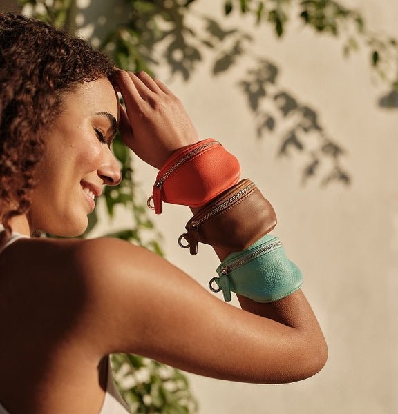 Blake Mini Wrist Pouch | Full Grain Leather Clementine – Leatherology