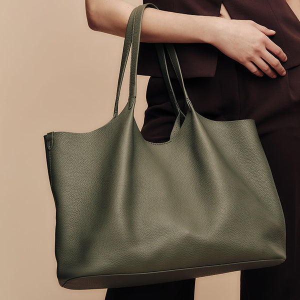 Mia Horizontal Tote | Full Grain Leather Moss – Leatherology