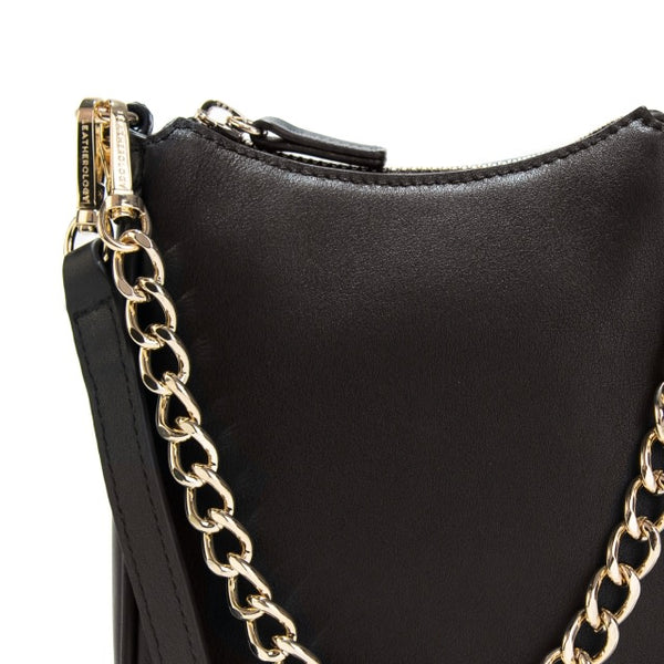 Greta Chain Vertical Sling | Full grain leather, modern hands-free