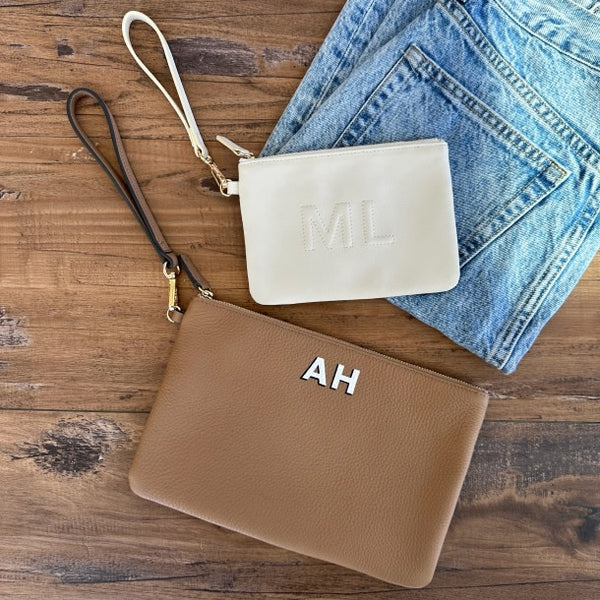 Small Wristlet Pouch Full grain leather, compact carry solution