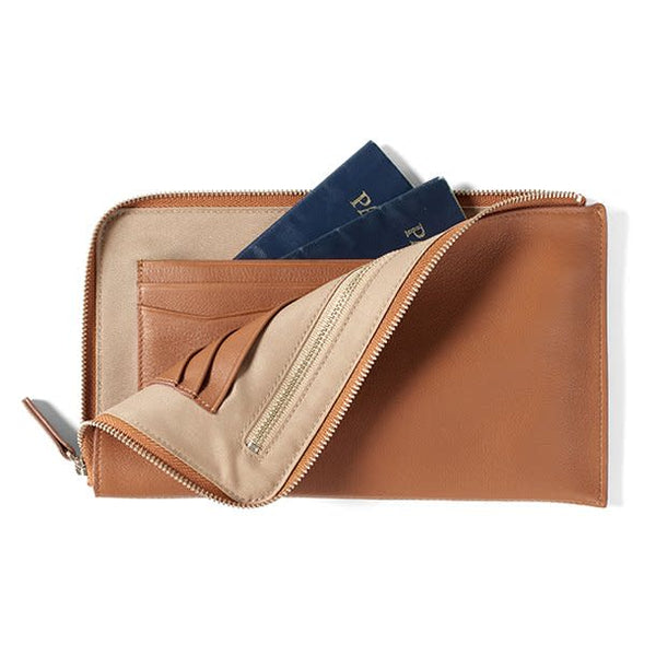 backpack zipper leather wallets Slim Zip Travel Wallet