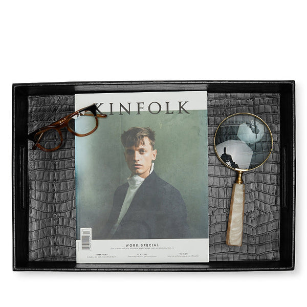 Leather Decorative Tray | Full Grain Leather, Refined Home Accent