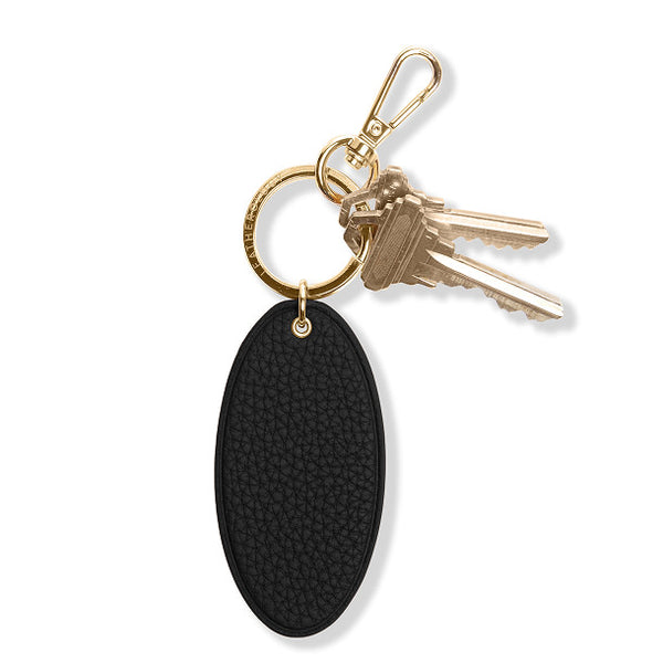 Oval Keychain | Smooth leather shape, everyday key ring
