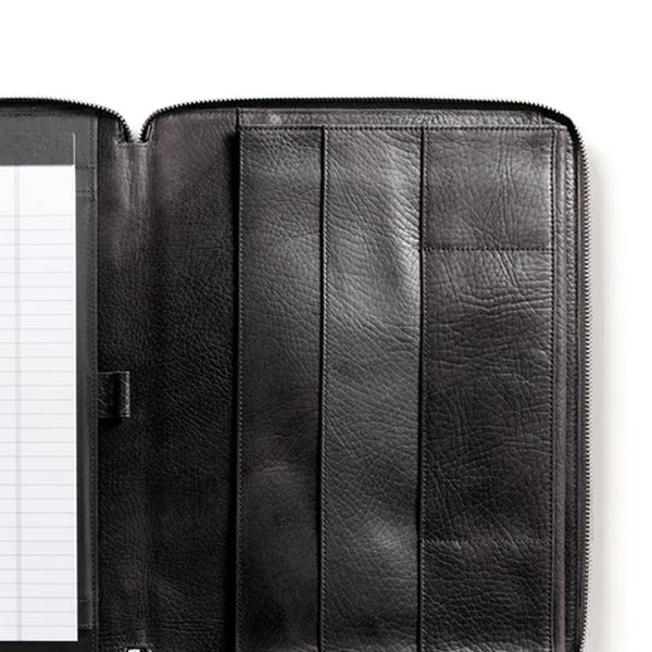 Left Handed Executive Zippered Portfolio | Full grain leather