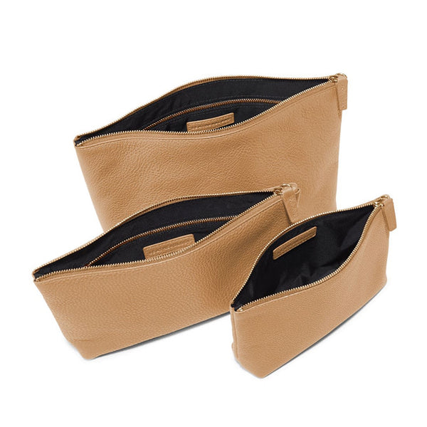 Standing Pouch Trio | Full Grain Leather, Multipurpose Storage