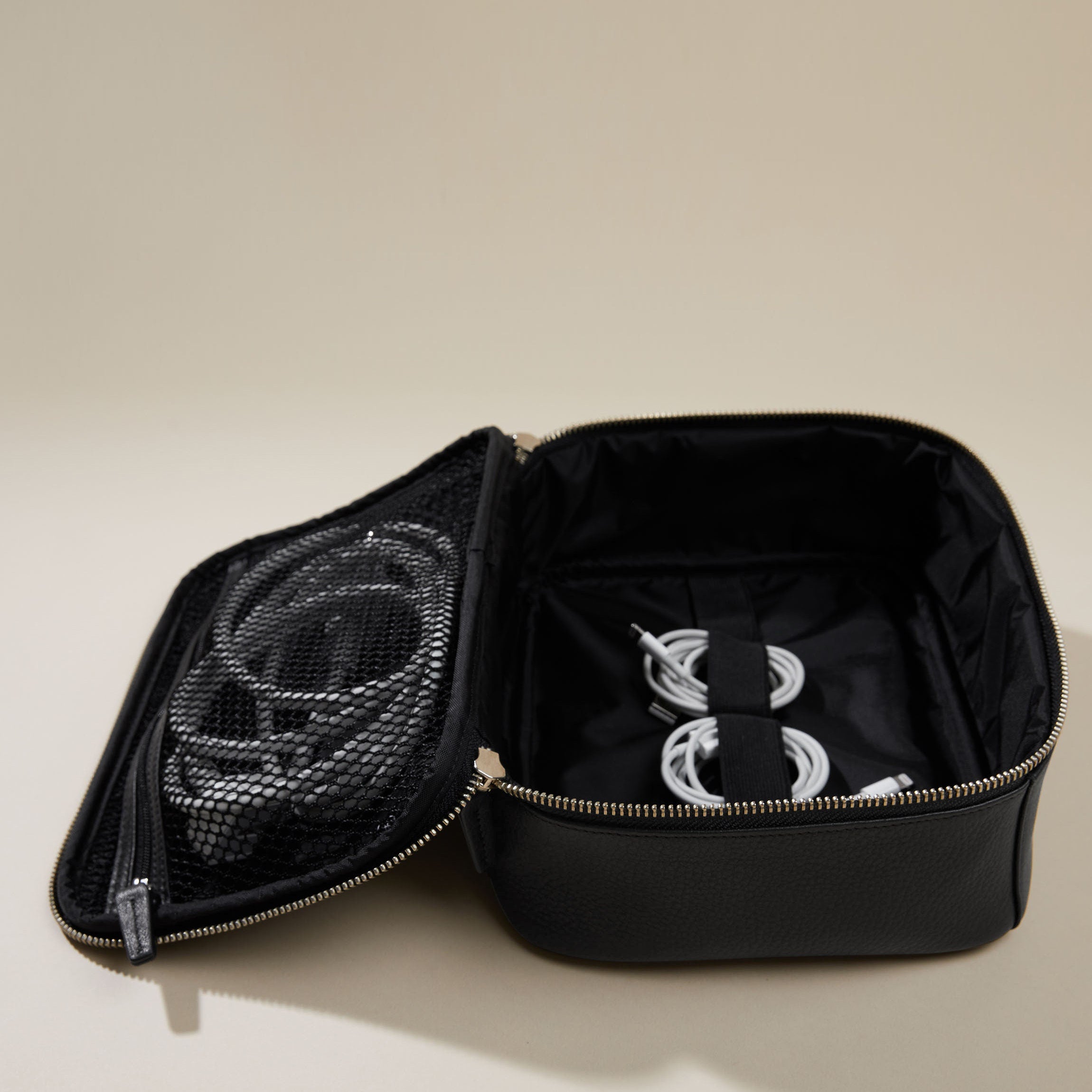 Large Tech Bag Organizer | Full grain leather, comprehensive tech
